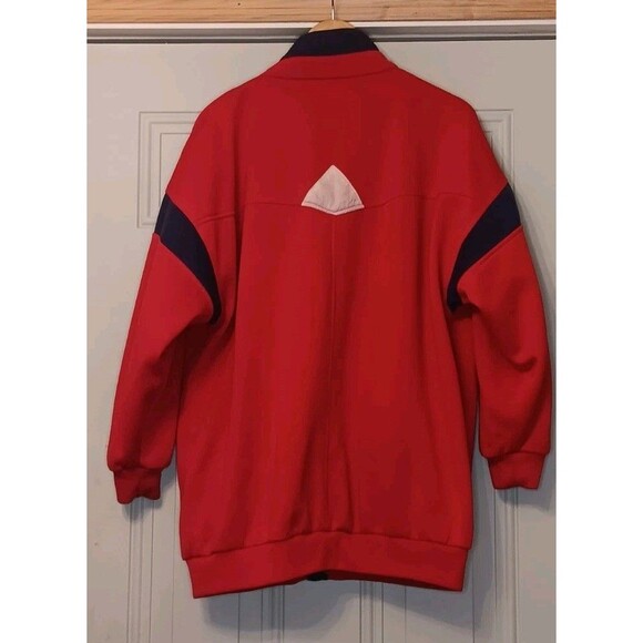 Womens Jacket XLarge Red/ Blue Striped Nautical Reversible 90s Vintage - Picture 2 of 5